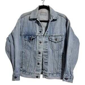 Levis Vintage Denim Blue Jean Jacket Distressed Grunge Work Utility Light Wash M